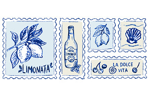 Amalfi lemon postage stamp