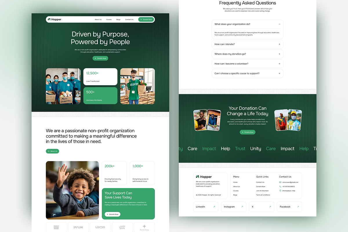 Hopper-Non-Profit & Charity Template, an UI Kit Template by UI/UX Ocean (Photo 2 of 4)