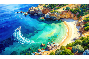Top down watercolor view of a white, a Nature Photo by Igor Tichonow