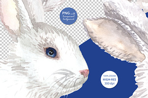 White Rabbits Seamless Pattern