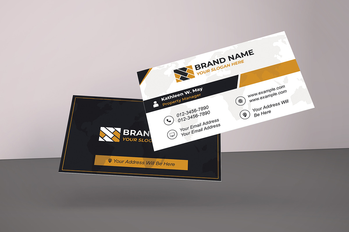Monochrome Card Template PSD preview 6