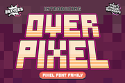 Over Pixel is Retro Pixel Font, a Sans Serif Font by Brown Cupple (Thumbnail 1 of 8)