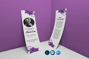 Funeral Bookmark Template, a Card Template by Template Shop