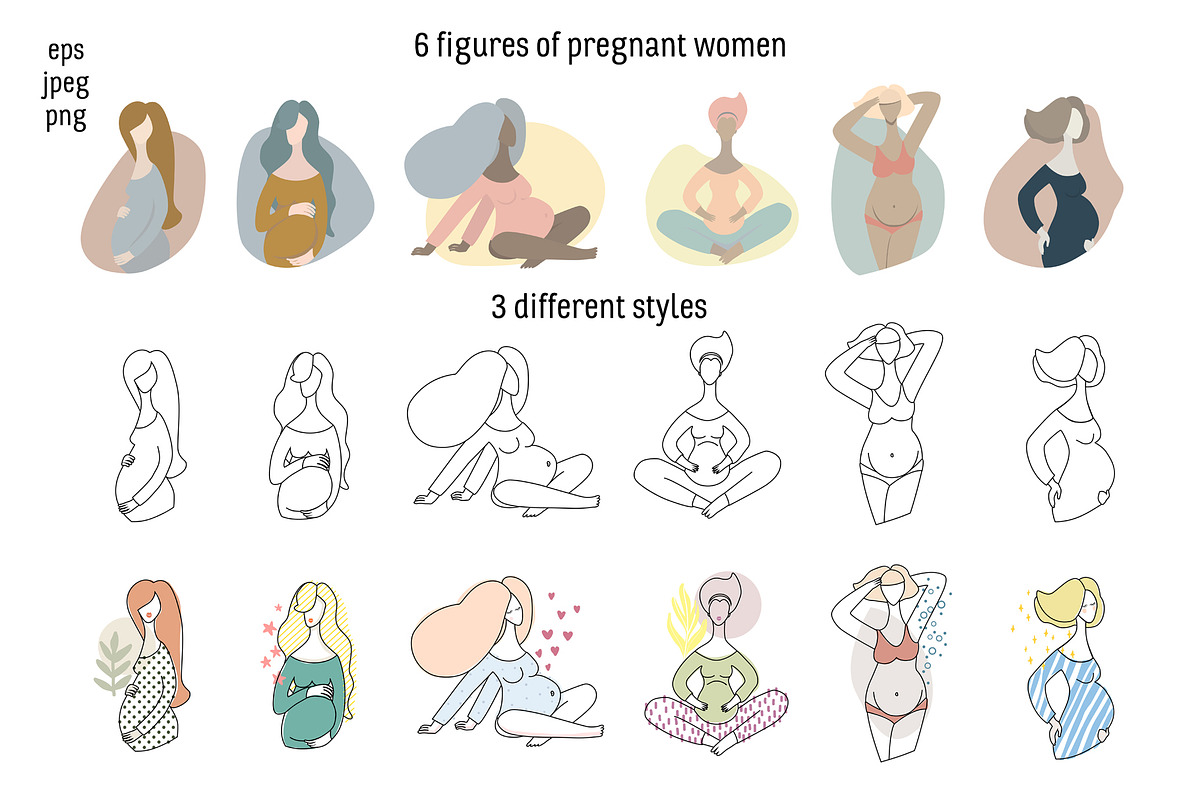 Pregnancy illustration set, an Illustration by dasha mo (Photo 2 of 5)