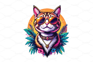 Vector of stylish tabby cat. Pet., an Animal Illustration by yod67