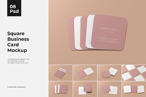 Square Business Card Mockup