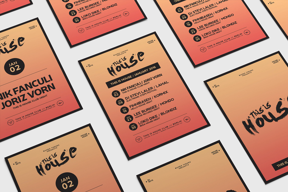 50%OFF 8 Club and Event Flyer Bundle, a Flyer Template by Bundo Themes (Photo 10 of 10)
