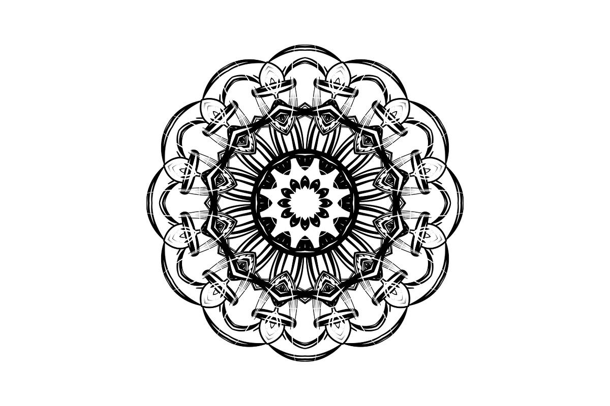 Ornamental Black White Mandala Pack, a Decorative Illustration by NJ Himel (Photo 22 of 103)