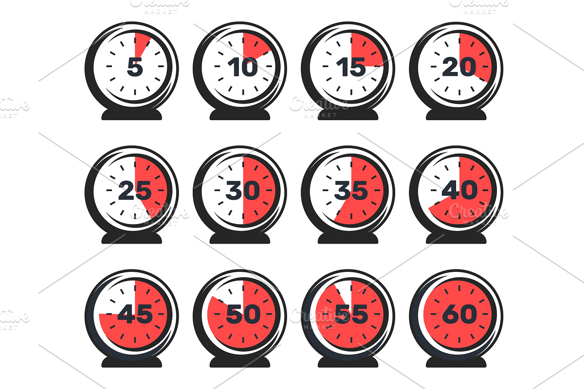Clock with timer. Time countdown, an Object Illustration by Vectorbuum