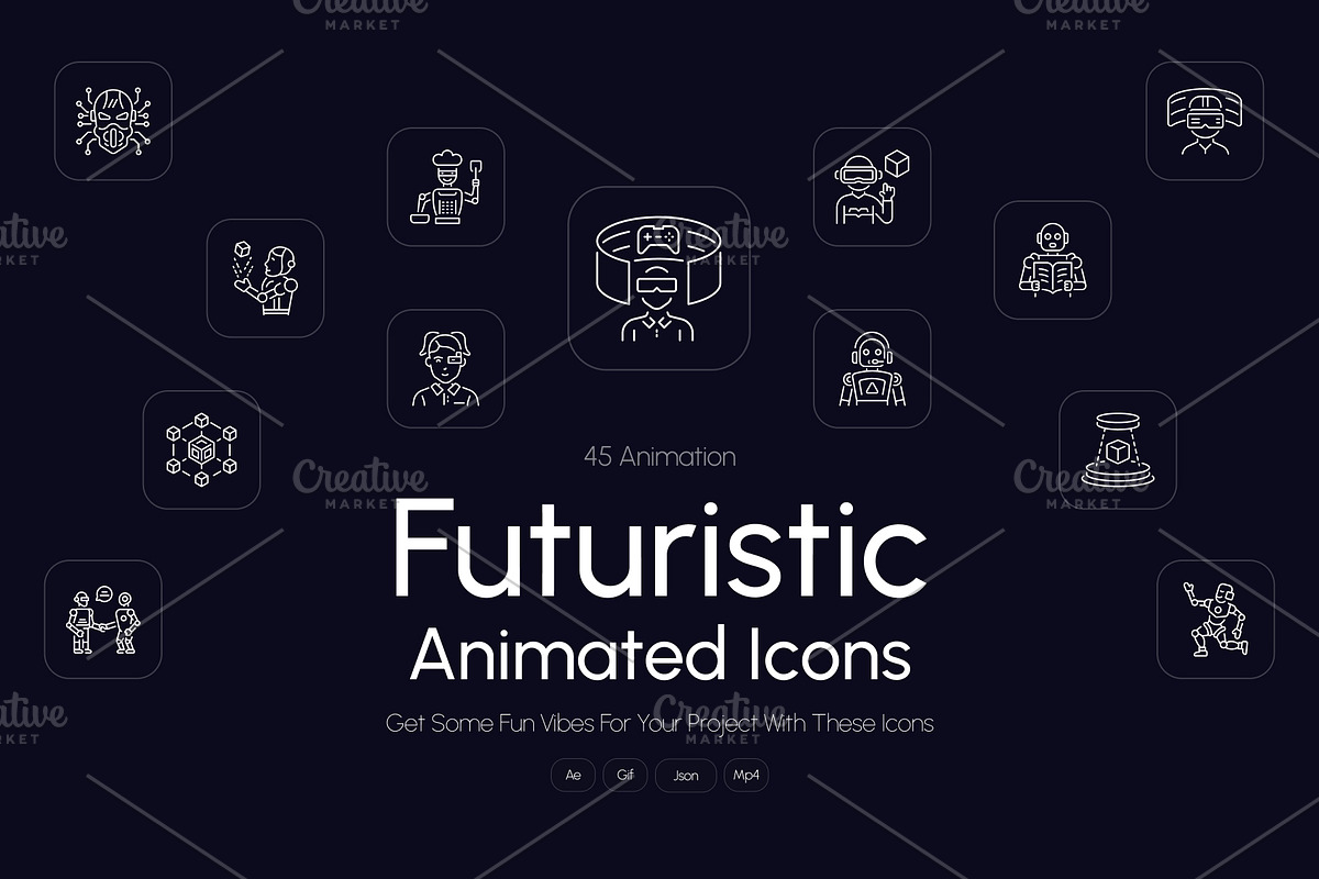 Animated Futuristic Icon Art Set, an Icon by Prosymbols (Photo 1 of 4)