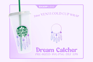 Dream Catcher SVG For Cold Cup 24 Oz