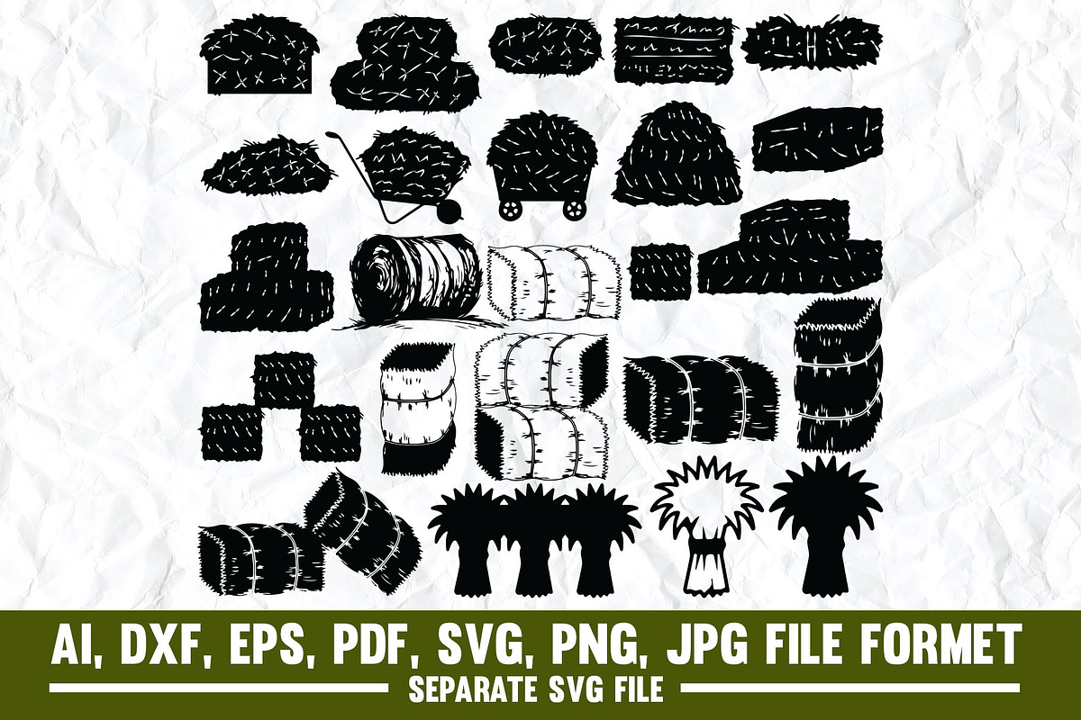 Hay,farm,hay bales,farming,hay bale, an Illustration by ...