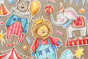 Watercolor Circus Collection, an Animal Illustration by Aquarellka (Thumbnail 7 of 10)
