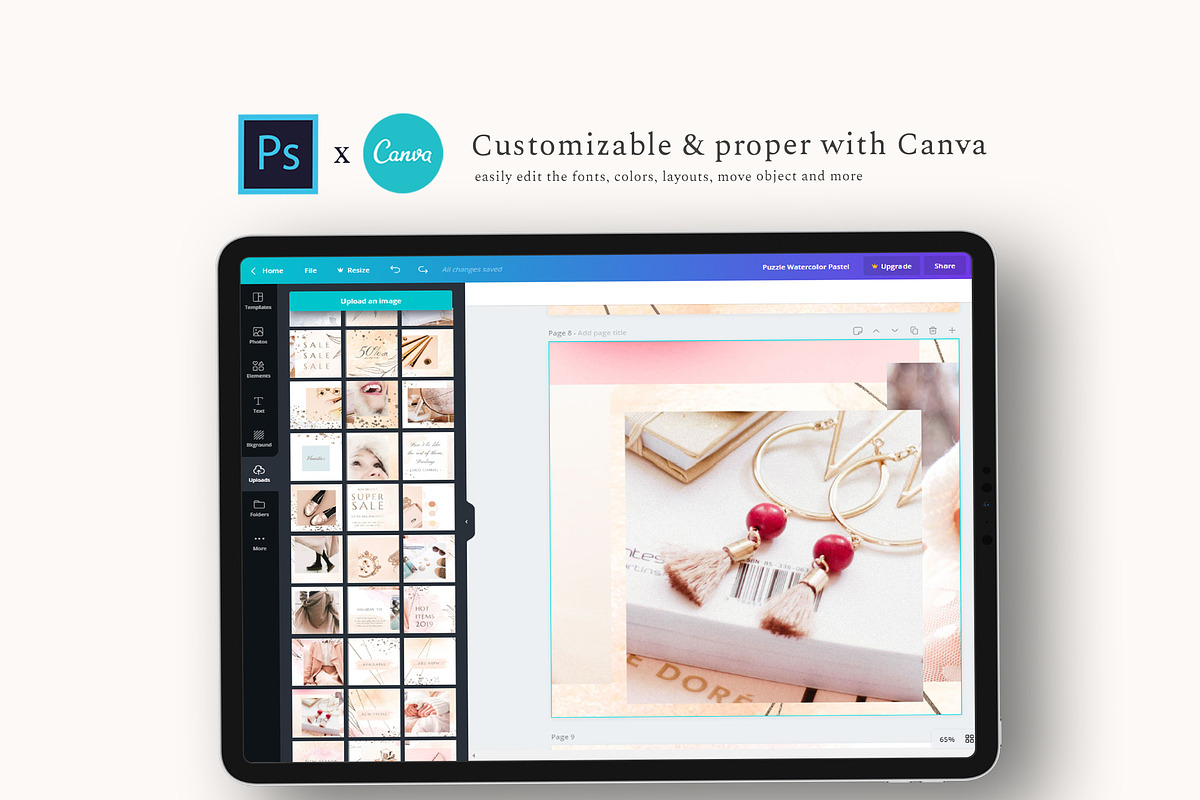 Puzzle Instagram - Canva & PS, a Social Media Template by Eviory