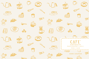 Whimsical Cafe & Bakery Hand-Drawn, a Pattern Graphic by AMMi