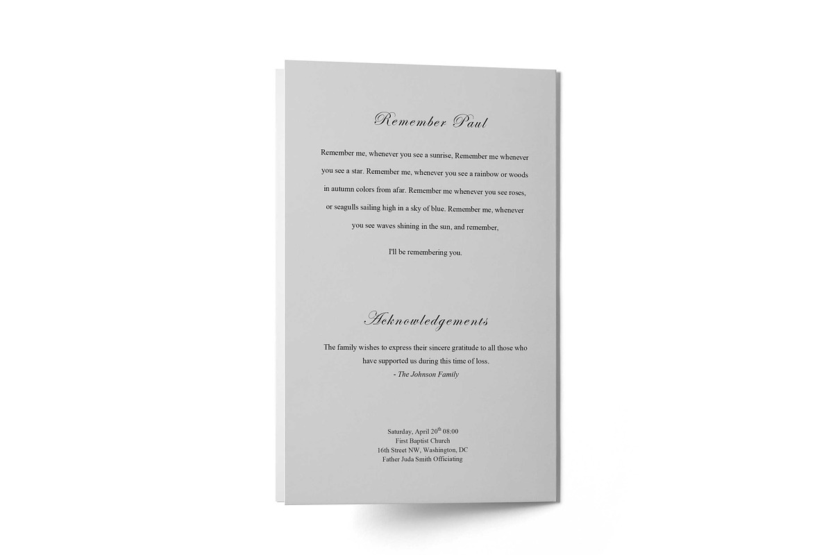 Funeral program template | BI-fold, a Brochure Template by inserenity (Photo 4 of 6)