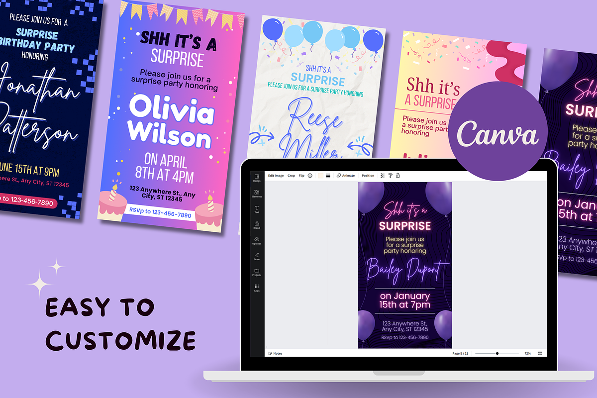5 Animated Surprise Birthday, a Templates & Theme by TemplateCastleStore (Photo 8 of 9)
