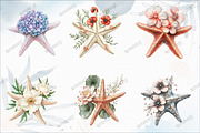 Starfish with Flowers Clipart, an Illustration by designcity5 (Thumbnail 3 of 5)