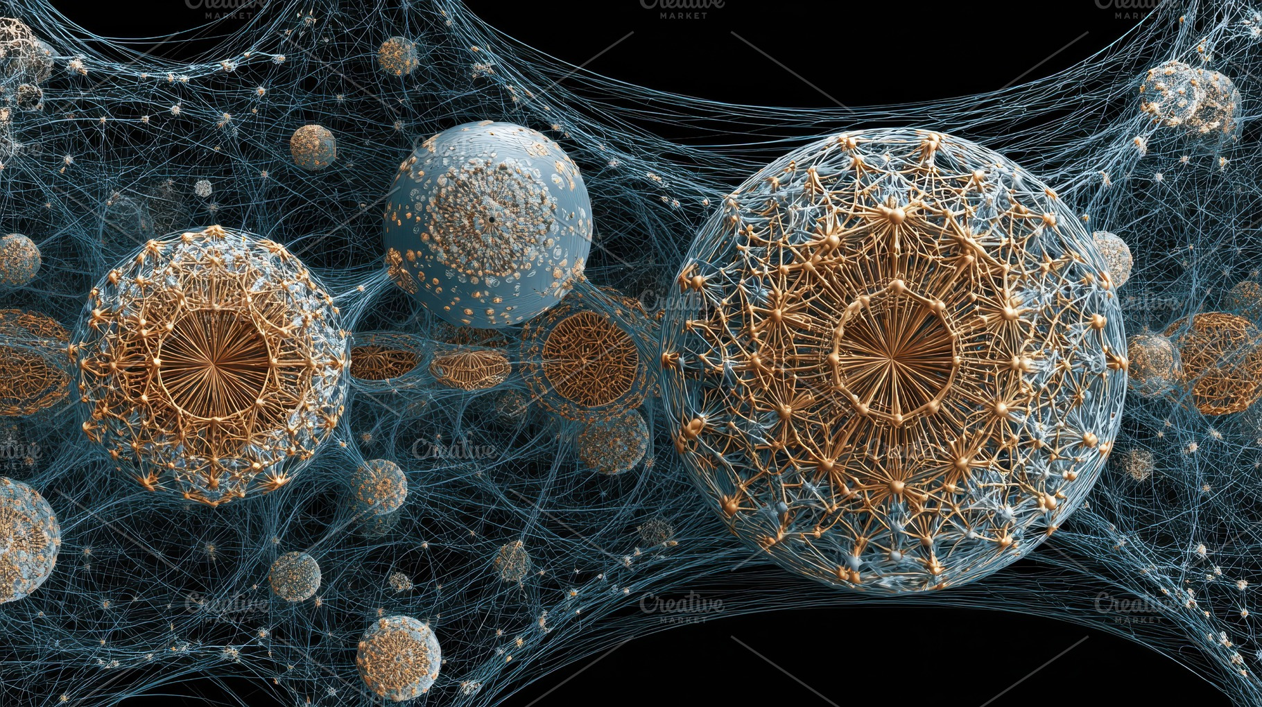 Complex structure of interconnected, a Photo by Pavel_design