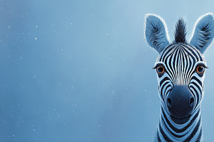 Portrait of a zebra with striking black and white stripes, set a, a Photo by Ales Munt
