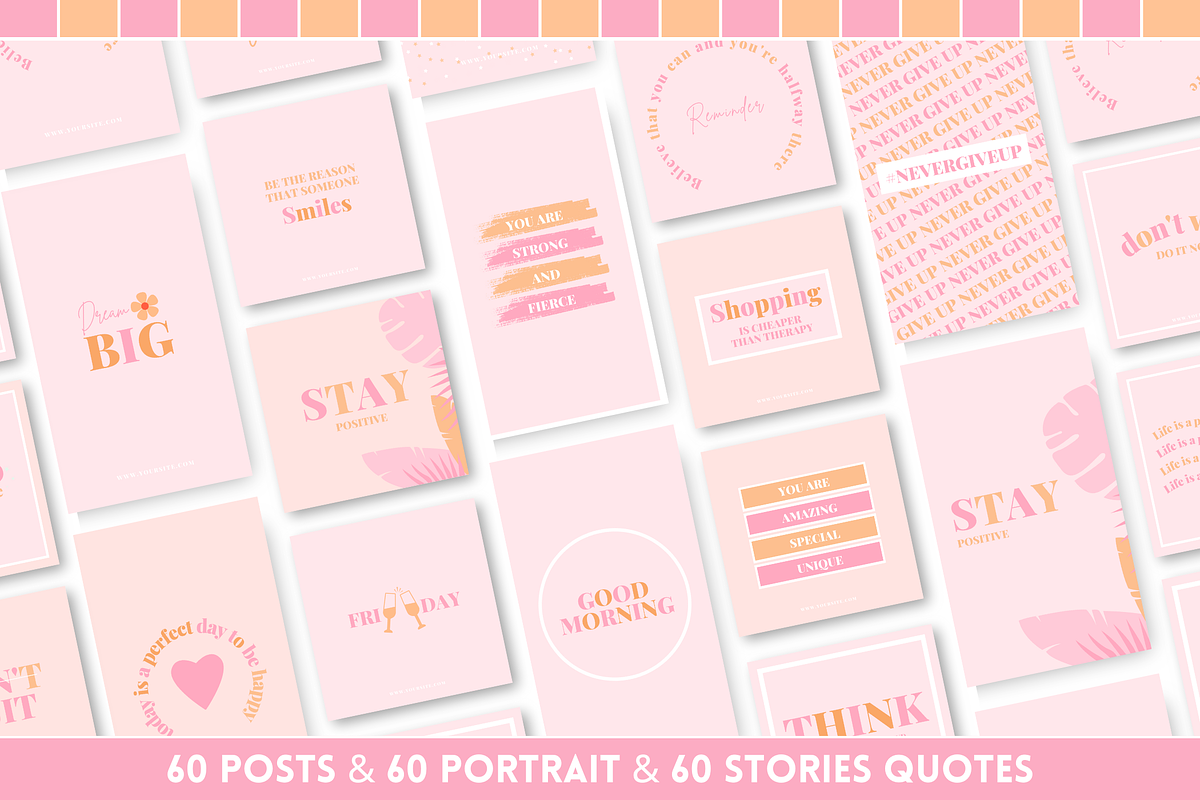 Peach Pink Instagram Templates, a Social Media Template by SunshineStudioBoutique (Photo 6 of 12)