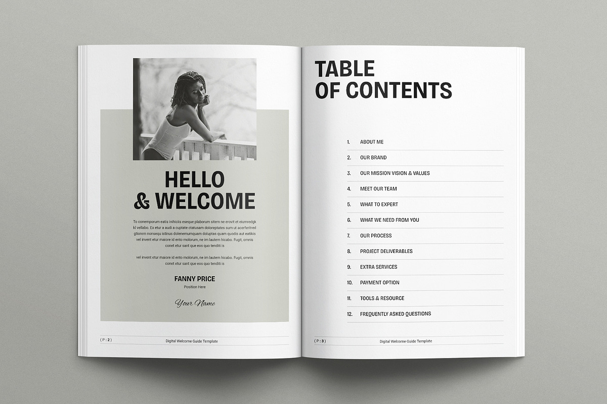 Digital Welcome Guide Template, a Brochure Template by E-Type (Photo 2 of 7)
