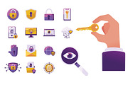 Cybersecurity Illustrations Set, a Technology Illustration by studiogstock (Thumbnail 1 of 4)
