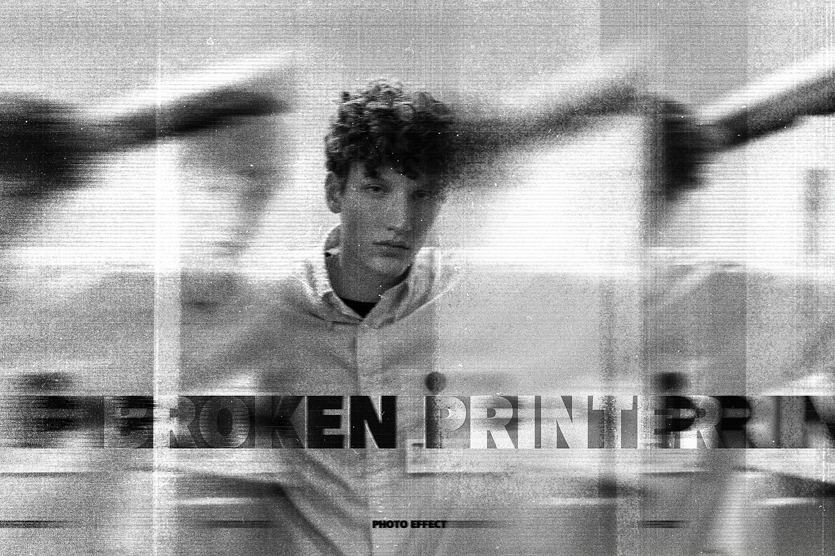 Broken Printer Old Scan Photo Effect, a Layer Style Add-On by smishura (Photo 1 of 4)