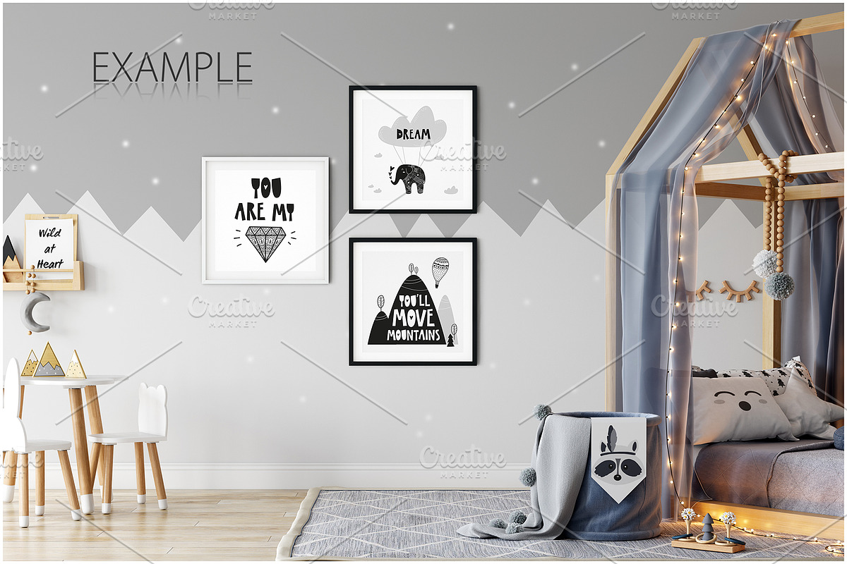 Kids Frames & Wall Mockup Bundle - 5, a Print Template by Yuri-U (Photo 20 of 32)