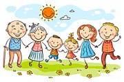 Cartoon Family Jumping With Joy, a Person Illustration by Bubert Art (Thumbnail 1 of 2)