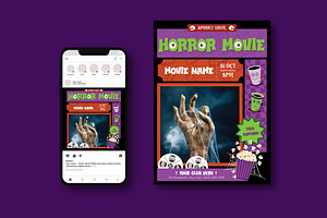 Movie Night Flyer, a Flyer Template by iDoodle Studio