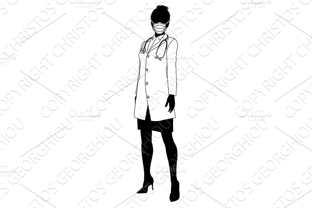 Doctor Woman Medical Silhouette, a Healthcare Illustration by Christos Georghiou