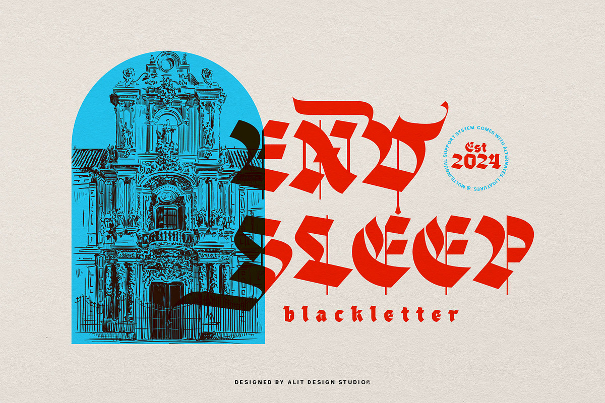 Blackther Typeface, a Blackletter Font by alit design (Photo 10 of 20)