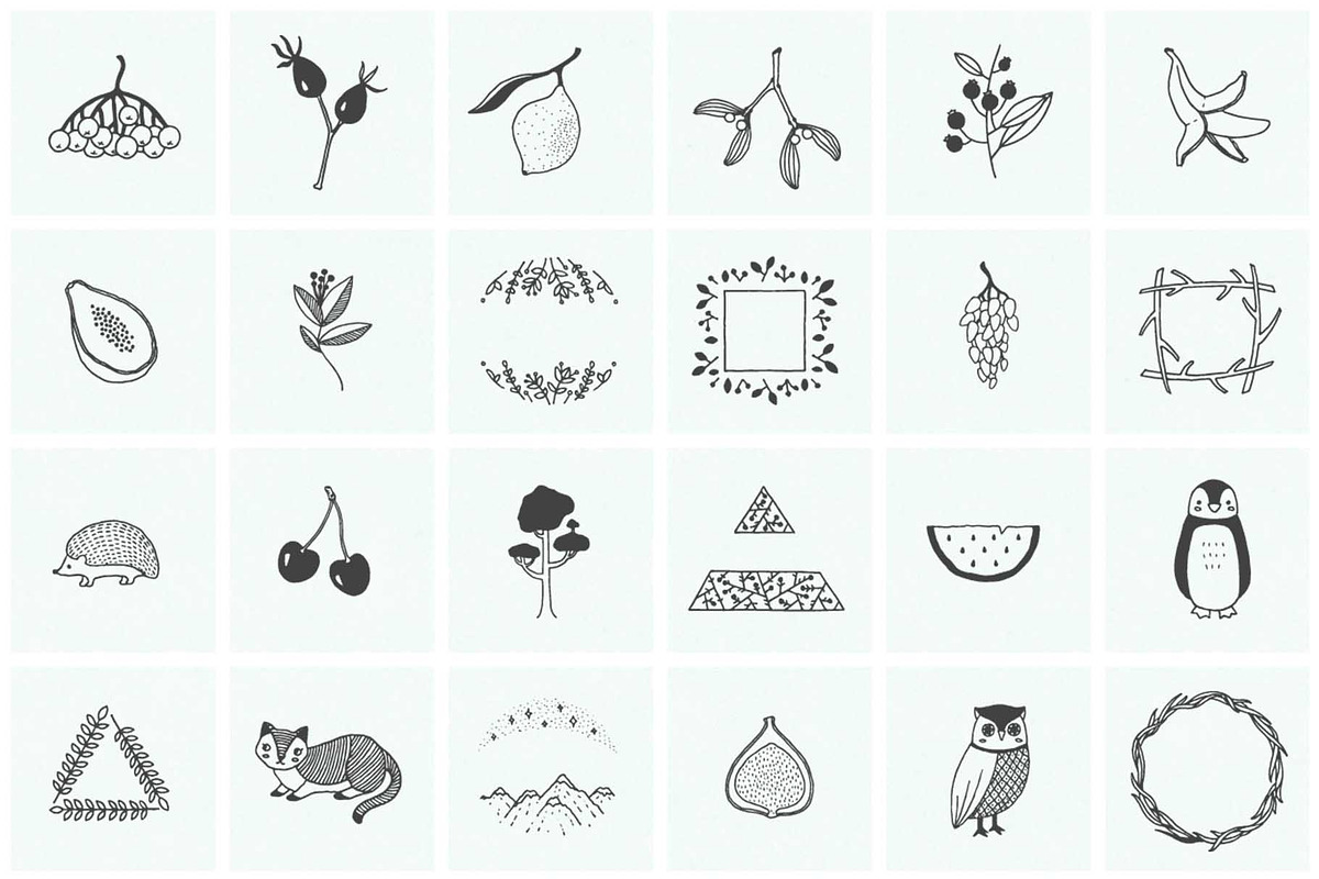 150 Hand Drawn Elements -Nature, an Animal Illustration by Michael Rayback Design (Photo 5 of 22)