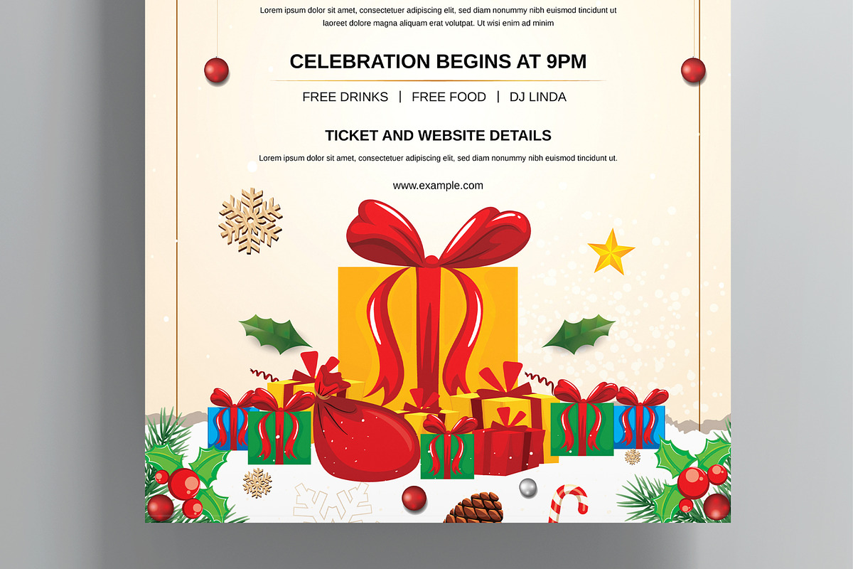 Christmas Flyer Layout, a Flyer Template by MightyDesign (Photo 3 of 8)