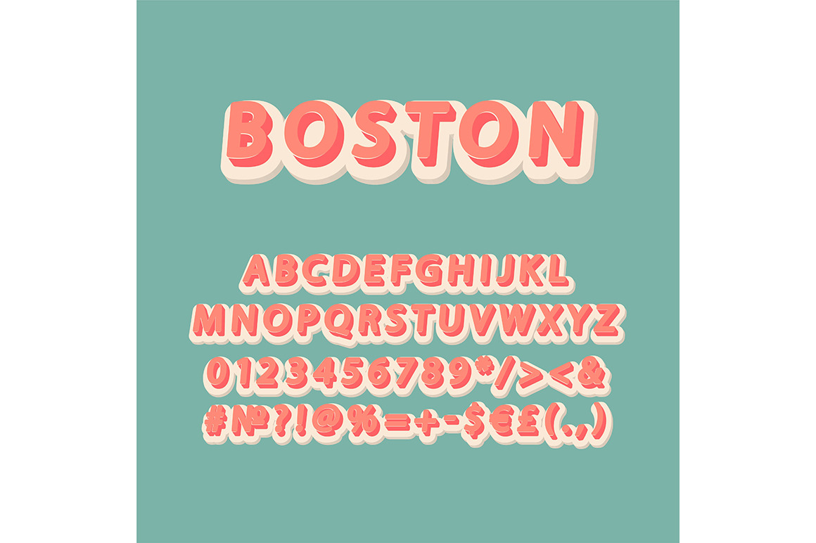 Boston header vintage 3d alphabet, a Templates & Theme by IMG Visuals