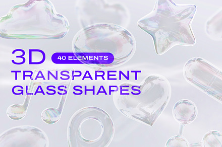 3D Glass Shapes - 40 Png Elements, an Object Graphic by rawpixel