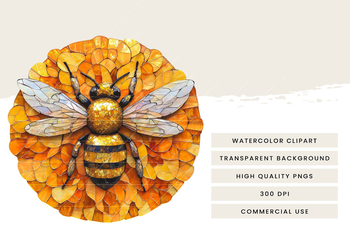 Mosaic Circular Bees Coasters, an Animal Illustration by Design Scotch (Photo 9 of 10)