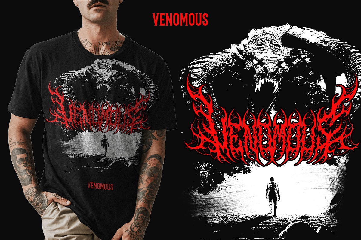 Cursed Obscure Death Metal Font, a Blackletter Font by Fonday Studio (Photo 9 of 19)