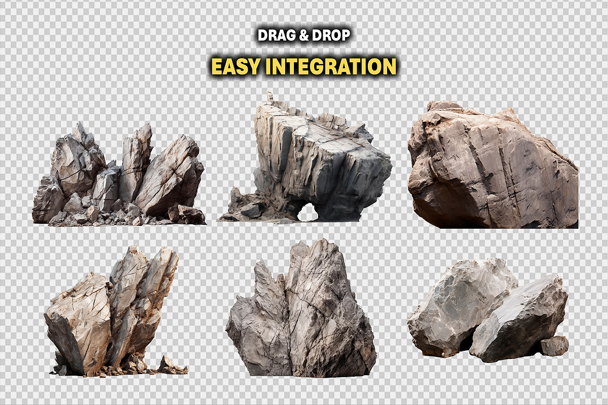 75+ PNG Cutout Isolated Rocks, an Object Graphic by Mikel Blazgad (Photo 3 of 9)