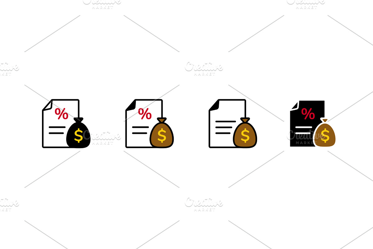 Financial symbols with money bags, a Finance Illustration by skripnikbb