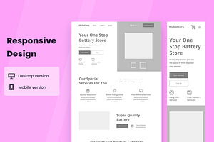 Battery Store Wireframe Website