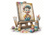 Canvas on Wooden Easel Clipart JPG, an Illustration by Memories By Lea (Thumbnail 8 of 19)
