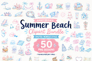 Summer beach clipart, a Seasonal Illustration by HeavensStar (Thumbnail 1 of 10)