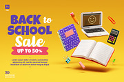 Back to School Sale Banner Template, a Background Graphic by TandemStock (Thumbnail 1 of 3)