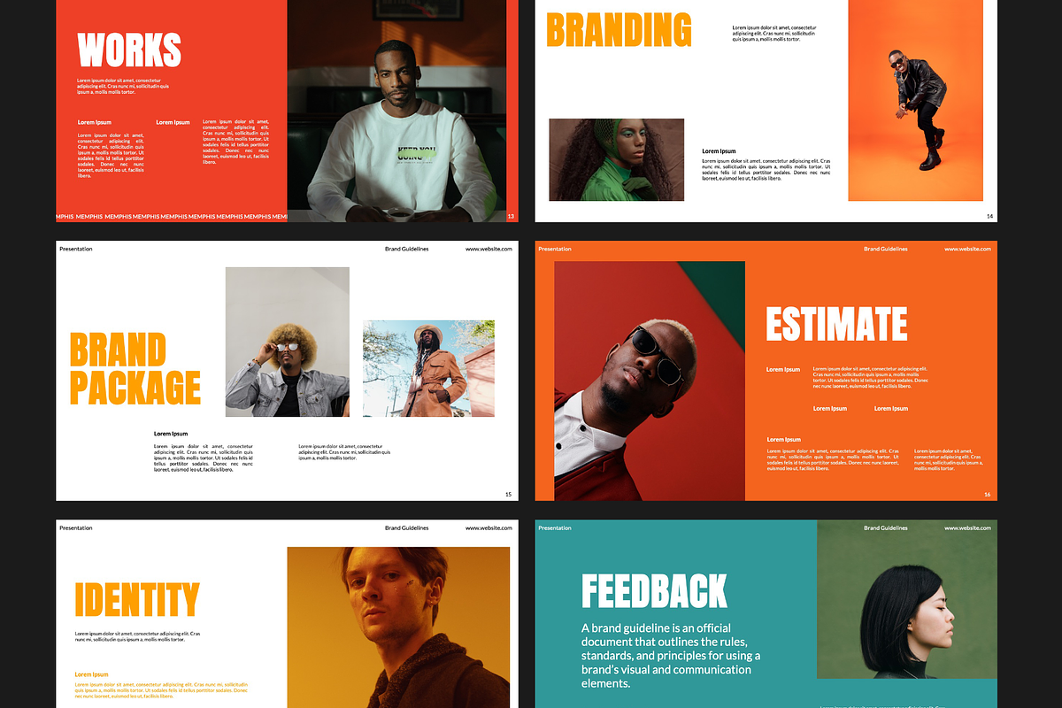 Memphis Brand Guidelines Template, a Presentation Template by Creative Glide (Photo 9 of 10)