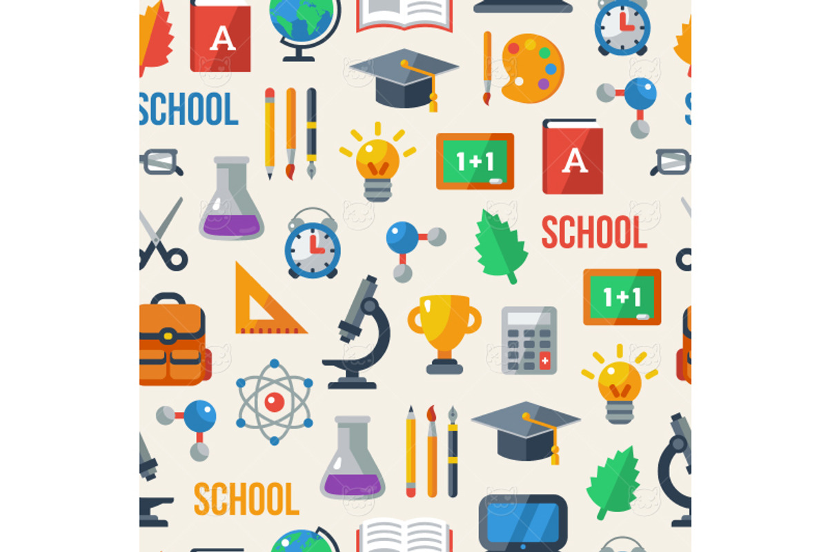 School Pattern, a Pattern Graphic by kotoffei