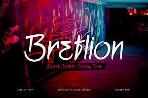 Breflion - Street Display Font, a Sans Serif Font by Iqsiart Studio