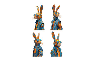 Rabbits in glasses cartoon vector, an Animal Illustration by Onyx