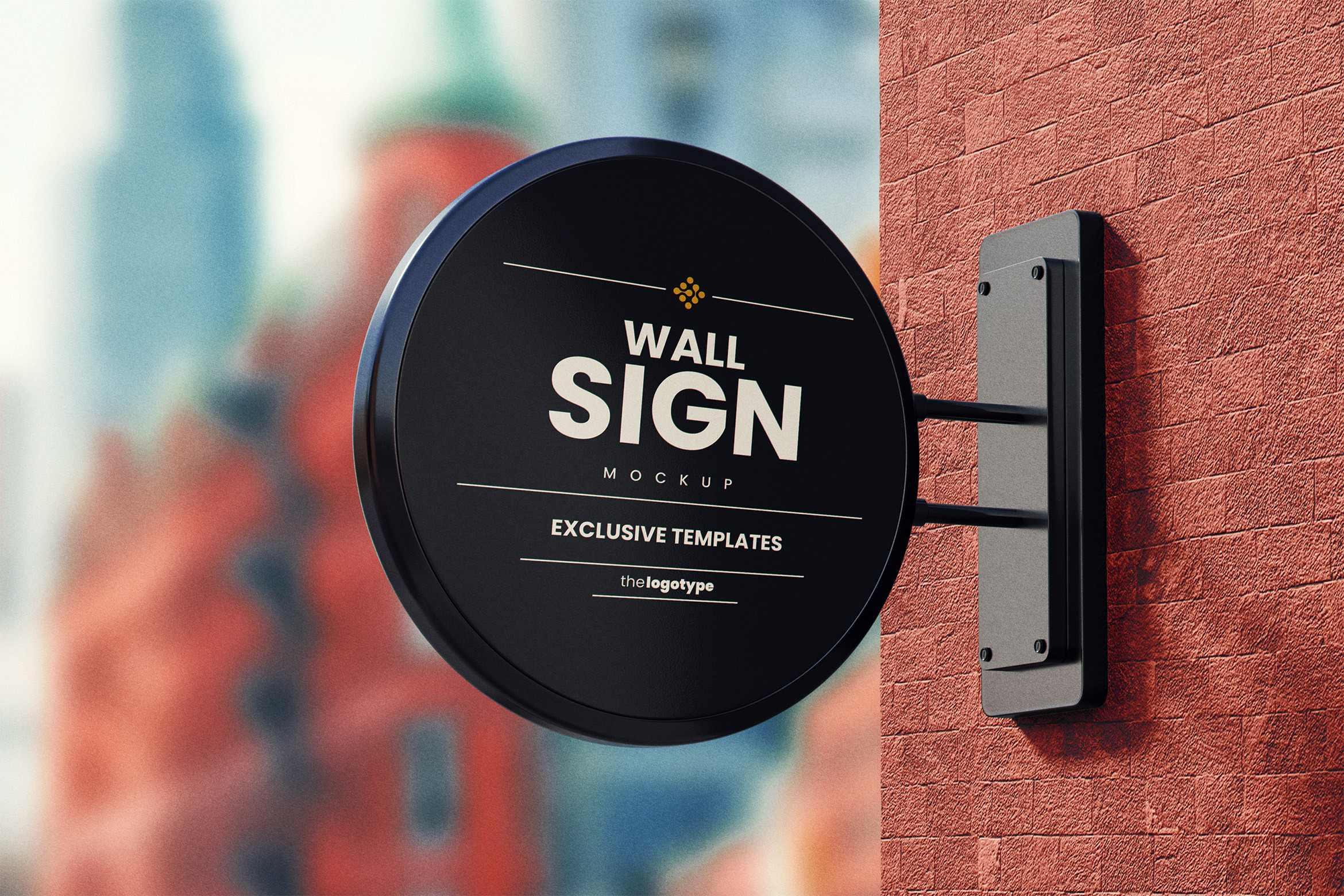 Round Wall Sign Mockup, an Advertising Mockup by Designer Dude